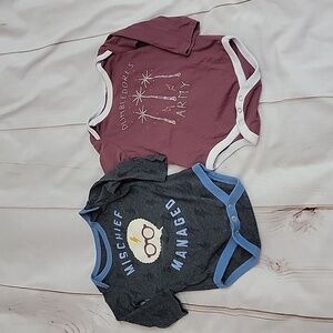 Harry Potter Lot of Inftant Onesies size 3 to 6 Month Wizard Dumbledore's Army
